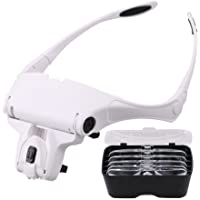 PULNDA Lupa con luz 2 LED Lupas de Gran Aumento Perfecto para Leer- Extensiones de Reparación de Joyería-Tarcrafter…